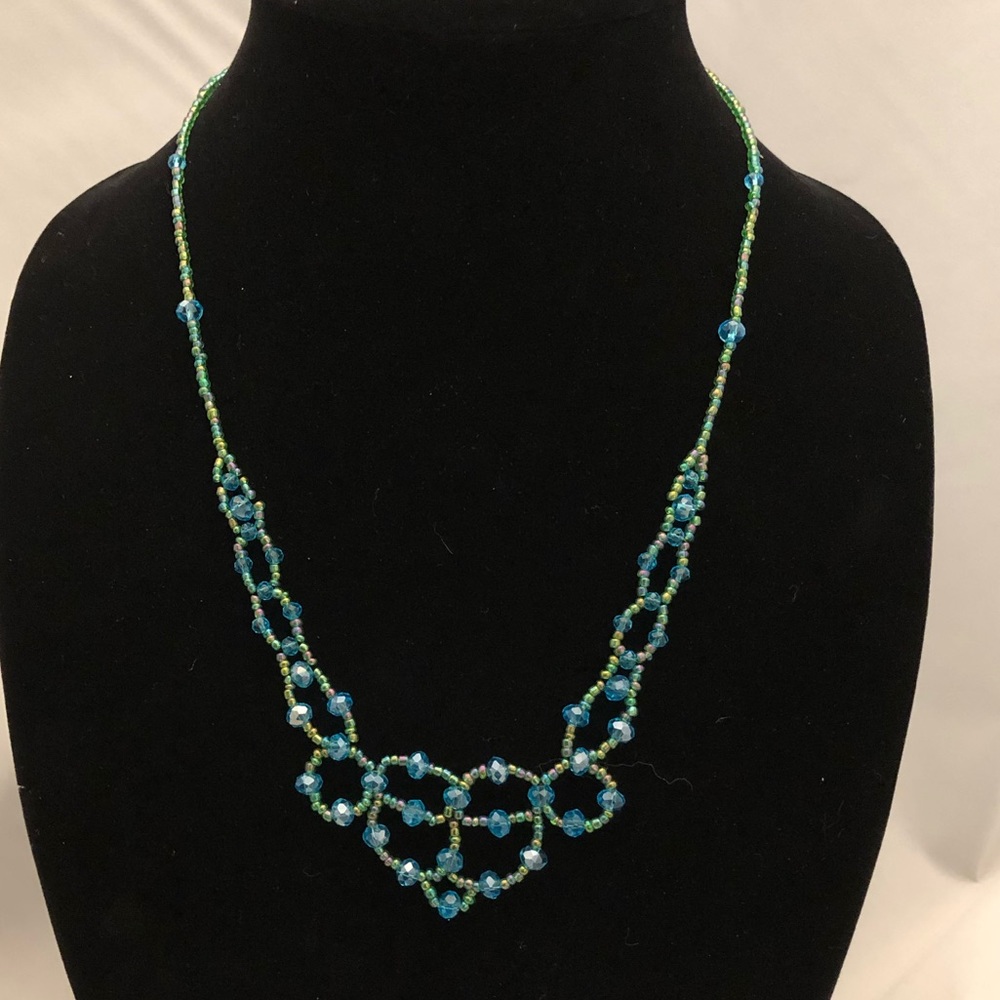 Handmade glass beaded necklace